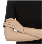Swarovski Angelic Square Armband, Weisses und Rhodiniertes mit Funkelnden Klaren Kristallen – Bild 4