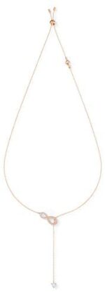 Swarovski Infinity Y-Halskette, Weiss, Rosé vergoldet – Bild 2