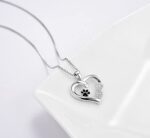Halskette Silber 925 Damen Kette Silber Tier Pfotenabdruck Unendlichkeit Liebe Herz Anhänger Lange Halskette Silber zu Weihnachten Geschenk Valentinstag Jubiläum Jubiläen – Bild 4