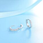 Shuxin Creolen Silber Damen Ohrringe, 925 Sterling Silber Creolen mit AAA Zirkonia – Bild 4