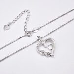 Halskette Silber 925 Damen Kette Silber Tier Pfotenabdruck Unendlichkeit Liebe Herz Anhänger Lange Halskette Silber zu Weihnachten Geschenk Valentinstag Jubiläum Jubiläen – Bild 5