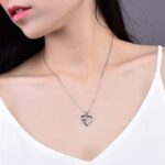 Halskette Silber 925 Damen Kette Silber Tier Pfotenabdruck Unendlichkeit Liebe Herz Anhänger Lange Halskette Silber zu Weihnachten Geschenk Valentinstag Jubiläum Jubiläen – Bild 2