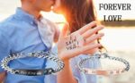 Gkmamrg Pärchen Armbänder King Queen Damen Herren, Partnerarmbänder Edelstahl Panzerarmband mit Gravur His Queen und Her King Rosegold Schwarz Silber – Bild 5