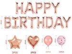 iZoeL Geburtstag Rose Deko Happy Birthday Girlande 36 Rosegold Ballons 15 Konfetti Ballons 4 Herz Stern Folienballon 10G Konfetti – Bild 2