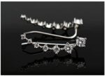 Elensan1 Bling Ohrklemmen 7 Kristalle 925er Sterling Silber Hypoallergen – Bild 3