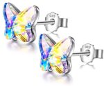 ANGEL NINA Silber Damen Ohrringe Schmetterlings Ohrstecker Mädchen 925 Sterling Silber aus Österreich Schmetterlings Ohrringe Damen für Muttertags – Bild 8