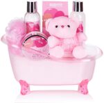 BRUBAKER Babypflege Set mit Wanne und Plüschbär Mädchen – Bild 2