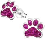 Laimons Mädchen Kids Kinder-Ohrstecker Ohrringe Kinderschmuck Hundepfote Pfote Pfötchen Tatzen mit Glitzer Pink aus Sterling Silber 925 – Bild 8
