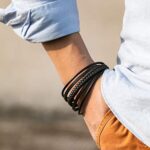 murtoo Herren Armband Edelstahl Echtleder Armband Naturstein Geflochten Mit Magnet Verschluss – Bild 6