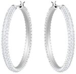 Swarovski Women's Stone Hoop Pierced Earrings, Set of Rhodium Plated Hoops with Sparkling Swarovski Crystals, from the Swarovski Stone Collection