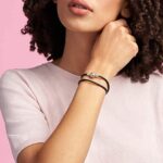 Pandora Moments Armband, schwarzes Leder, zweifach gewickelt, Sterling Silber – Bild 2