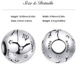 LaMenars Damen 12 Konstellationen Sternzeichen Stern Bead Charms 925 Sterling Silber Anhänger für Pandora, Chamilia  European Charm Armbänder  Halsketten – Bild 3