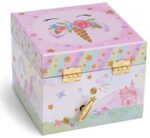 Jewelkeeper - Musikalische Schmuckschatulle mit Sich drehendem Einhorn, glitzerndem Regenbogen und Sternendesign mit ausziehbarer Schublade – Bild 3