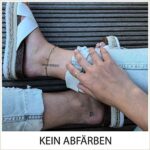 Good.Designs ® Goldene Damen Fusskettchen (verstellbar) Fuss Kette mit Plättchen – Bild 6