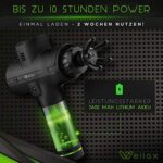 Wellax Massagepistole - Leistungsstarke Massage Gun mit 11 Massageköpfen [2600 mAh - 10h Laufzeit] - Massage Pistole mit LED Anzeige & Tragetasche - Schulter & Nacken – Bild 6