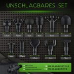 Wellax Massagepistole - Leistungsstarke Massage Gun mit 11 Massageköpfen [2600 mAh - 10h Laufzeit] - Massage Pistole mit LED Anzeige & Tragetasche - Schulter & Nacken – Bild 2