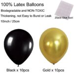 Zerodeco Geburtstagsdeko, Happy Birthday Wimpelkette Banner Girlande mit Pompoms Papier Girlande Fans Fächer Dreieckige Wimpel Spiral Girlanden und Luftballon - Schwarz und Gold – Bild 7