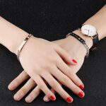 Gkmamrg Pärchen Armbänder King Queen Damen Herren, Partnerarmbänder Edelstahl Panzerarmband mit Gravur His Queen und Her King Rosegold Schwarz Silber – Bild 4