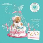 Windeltorte  mit Kuscheltier, Geschenk für Mädchen – Bild 6