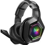 DIZA100 Headset für PS4 PC Xbox One, 3.5mm Surround Sound mit RGB-Licht