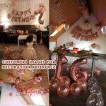 iZoeL Geburtstag Rose Deko Happy Birthday Girlande 36 Rosegold Ballons 15 Konfetti Ballons 4 Herz Stern Folienballon 10G Konfetti – Bild 6
