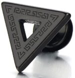 Offenes Dreieck Herren Ohrstecker mit Griechischen Schlüsselmuster, Ohrringe Ohr-Piercing Edelstahl, 1 Paar – Bild 2