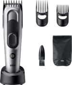 Braun Series 7 Haarschneider HC7590 – Herren Haartrimmer mit 17 Längen & 5 Aufsätzen, Abwaschbar, Grau – Bild 3
