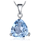 JewelryPalace Trillion 2.4ct natürlicher Himmel blauer Topaz Birthstone reiner 925 Sterling Silber