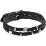 Fossil Casual texture Herrenarmband aus Leder oder Edelstahl mit Magnet-, Falt- oder Schnallenverschluss
