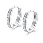 Shuxin Creolen Silber Damen Ohrringe, 925 Sterling Silber Creolen mit AAA Zirkonia