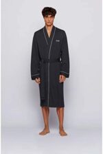 BOSS Herren Kimono BM Morgenmantel aus gebürsteter Baumwolle im Kimono-Stil mit Logo – Bild 2
