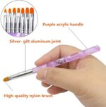Nagelpinsel Set Ealicere 7 Stücke | 3 Teilig Nägel Pinsel Pinselset für Nailart | 5 stücke Dotting Pen – Bild 3