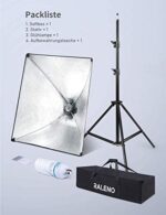 RALENO Softbox, 50x70 cm Videobeleuchtung, 85W CFL 5500K Glühbirne, geeignet für Studioleuchten, Portraitfotografie und YouTube-Videos, Fotobeleuchtung mit verstellbarem Lampenhalter und Tragetasche – Bild 7