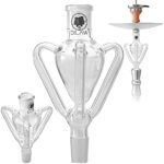 DILAW® Shisha Molassefänger Amphore (aus Glas für (Schliff 18/8) - Wasserpfeife, Vorkühler-Aufsatz Skull Wasserpfeif 3-Arm