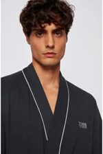 BOSS Herren Kimono BM Morgenmantel aus gebürsteter Baumwolle im Kimono-Stil mit Logo – Bild 4