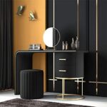 Frisierkommode Makeup Table Schminktisch mit Spiegel Vanity Makeup Frisierkommode – Bild 2