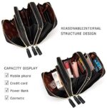 Damen Handtaschen, Umhängetasche Kunstleder Schultertasche 3 Reissverschluss Beutel – Bild 2