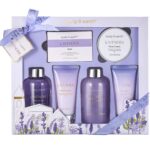 BODY & EARTH Lavendel Wellness-Set 6 tlg – Geschenk für Frauen