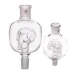 DILAW® Shisha Molassefänger Totenkopf Bunt (aus Glas für (Schliff 18/8) - Wasserpfeife, Vorkühler-Aufsatz Skull Wasserpfeife (Transparent)