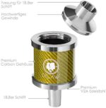 DILAW® Shisha DX1 Carbon Molassefänger Edelstahl Wasserpfeife, Vorkühler-Aufsatz für(Schliff 18/8) Zubehör – Bild 3