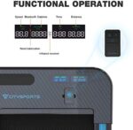 Laufband mit 440 W Elektromotor, integrierte Bluetooth-Lautsprecher, einstellbare Geschwindigkeit, LCD-Bildschirm und Kalorienzähler, ultraflach und leise – Bild 5