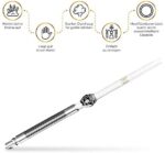 M.ROSENFELD Shisha Mundstück Glas Carbon mit Steckverbindung - Glasmundstück Mundgeblasen mit Edler Verzierung extra dick (2cm), 43cm lang - Universal Passend – Bild 2