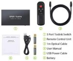 LiNKFOR SPDIF Toslink Audio Umschalter 3-4 in 1/2 Out mit Fernbedienung, unterstützt PCM2.0, DTS, Dolby-AC3 für TV, PS3, PS4, Blu-ray & mehr. – Bild 7