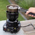 M. ROSENFELD Shisha Elektrischer Kohleanzünder – FIRE Tower 3.0 Kohlenanzünder mit extra langem 150cm Kabel, abnehmbarem Kohlekorb und 2 Zangen. 304er Stahl Spirale für längere Haltbarkeit! – Bild 5