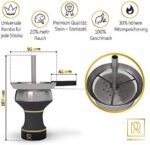 M. ROSENFELD Steinkopf Shisha, edler Shisha Kopf, schwarz, Handarbeit, Shishakopf glasiert für optimale Wärmespeicherung & M. ROSENFELD Shisha Steinkopf Set, massiver Shisha Kopf mit Kaminaufsatz – Bild 2