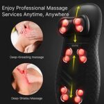 RENPHO Massagesitzauflage, Shiatsu Massageauflage Rückenmassagegerät mit drei Massagezonen Wärmefunktion und Vibrationsmassage, Tiefenmassage Rollmassage für Nacken Rücken Gesäss – Bild 2