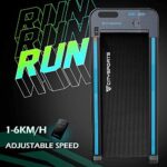 Laufband mit 440 W Elektromotor, integrierte Bluetooth-Lautsprecher, einstellbare Geschwindigkeit, LCD-Bildschirm und Kalorienzähler, ultraflach und leise – Bild 2