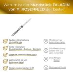 M.ROSENFELD Shisha Mundstück Glas Carbon mit Steckverbindung - Glasmundstück Mundgeblasen mit Edler Verzierung extra dick (2cm), 43cm lang - Universal Passend – Bild 3
