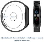 Simpeak Edelstahl Armband Kompatibel mit Xiaomi Mi Band 5 / Mi Band 6 (5.5''-8.1''), Metall Uhrenarmband Ersatz Armbänder – Bild 5