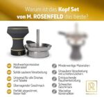 M. ROSENFELD Steinkopf Shisha, edler Shisha Kopf, schwarz, Handarbeit, Shishakopf glasiert für optimale Wärmespeicherung & M. ROSENFELD Shisha Steinkopf Set, massiver Shisha Kopf mit Kaminaufsatz – Bild 3